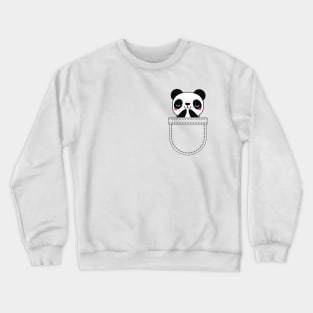 Kawaii panda in pocket Crewneck Sweatshirt